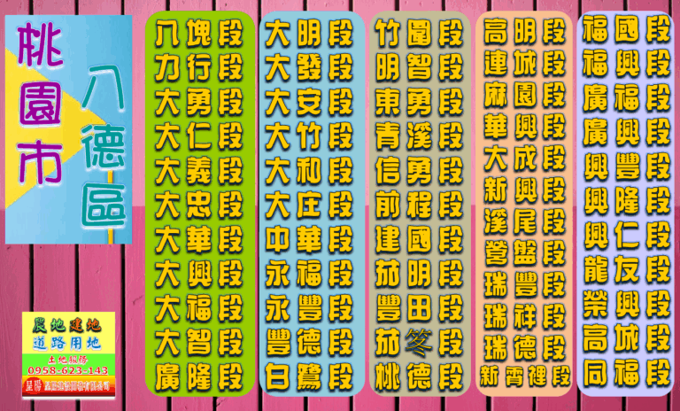 桃園市八德區道路用地土地買賣-土地買賣，公設地買賣，建地買賣，農地買賣，不動產貸款-呈陽建設開發有限公司.