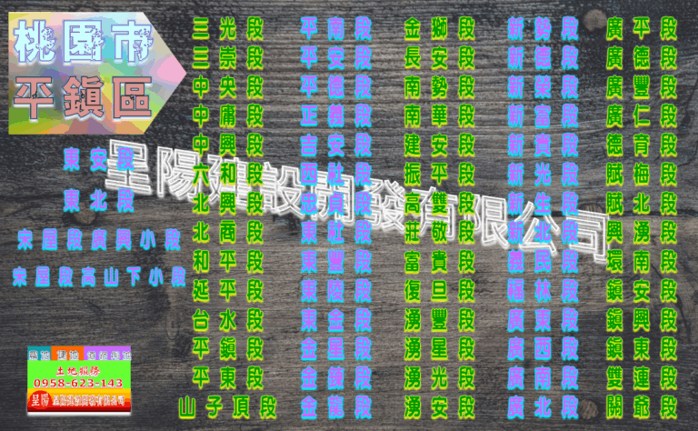 桃園市平鎮區道路用地土地買賣-土地買賣，公設地買賣，建地買賣，農地買賣，不動產貸款-呈陽建設開發有限公司