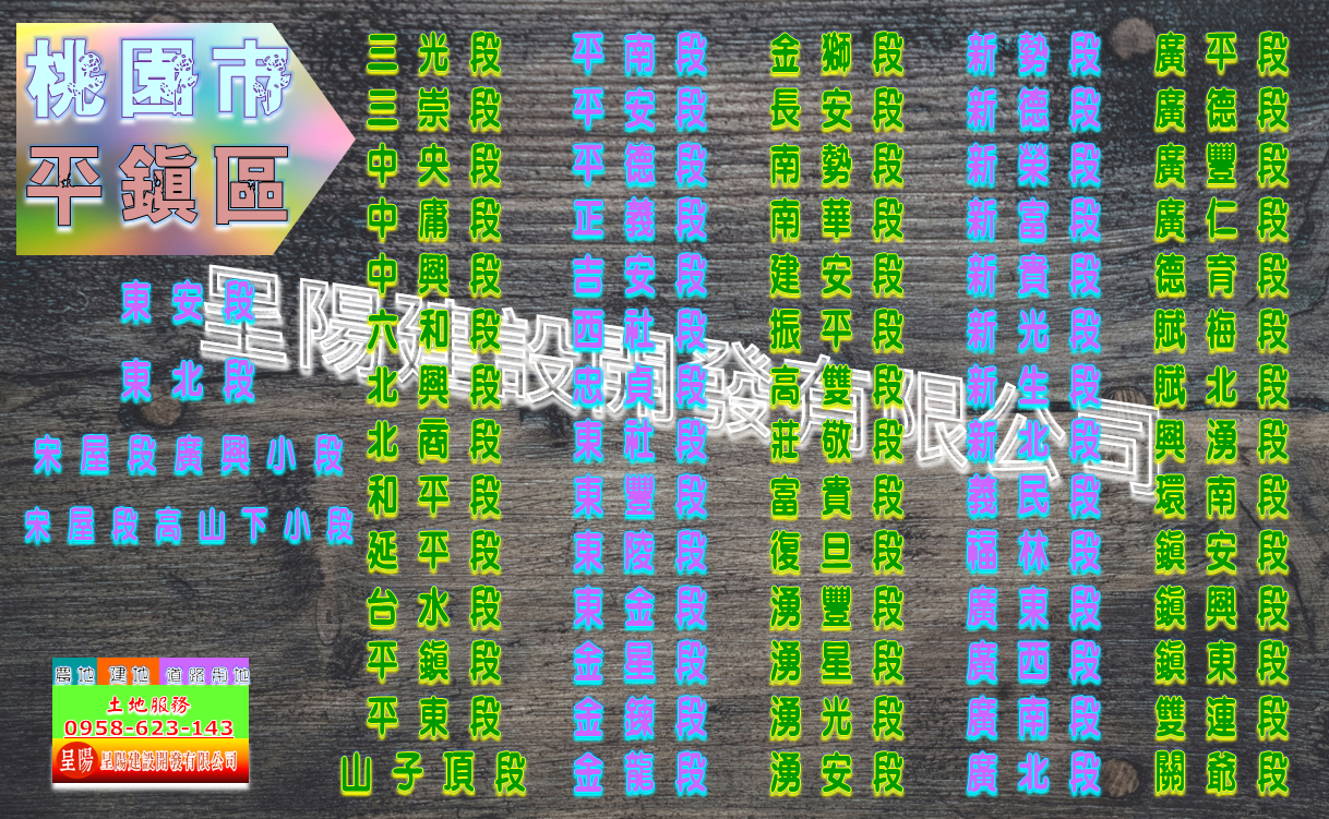 桃園市平鎮區道路用地土地買賣-土地買賣，公設地買賣，建地買賣，農地買賣，不動產貸款-呈陽建設開發有限公司