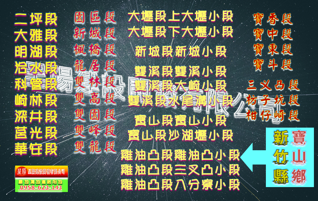 新竹縣寶山鄉農地道路用地土地買賣-土地買賣，公共設施保留地買賣，建地買賣，農地買賣-呈陽建設開發有限公司